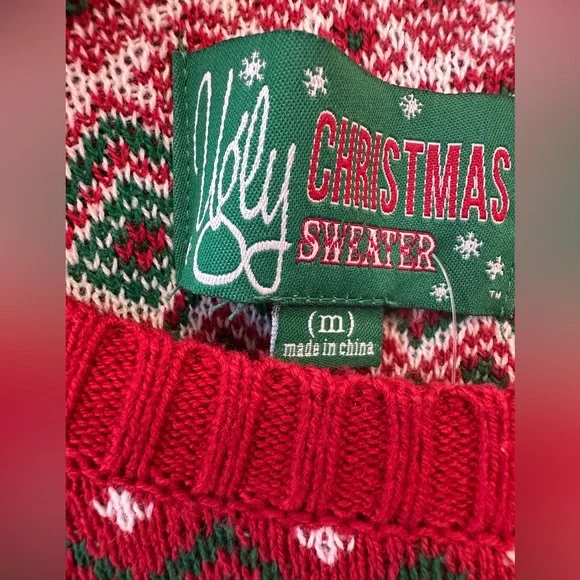 Rudolph “Poopermint” Pom-Pom Nose Ugly Christmas Sweater – Men’s M - Picture 4 of 9